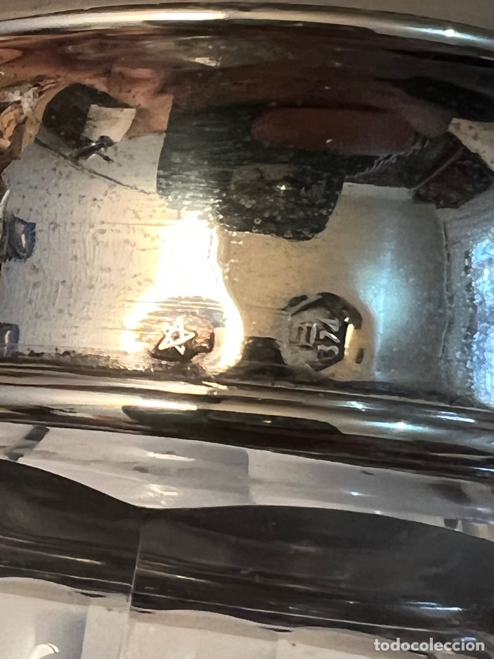 Antig&uuml;edades: AZUCARERO DE CRISTAL Y PLATA DE LEY - Foto 3