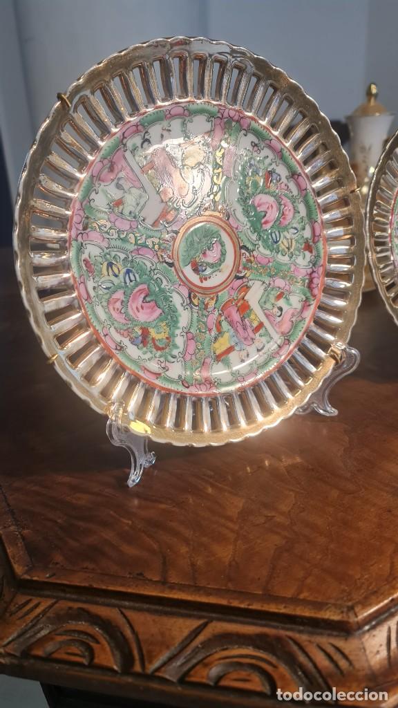 Antig&uuml;edades: 3 Platos Macao de borde calado. - Foto 2