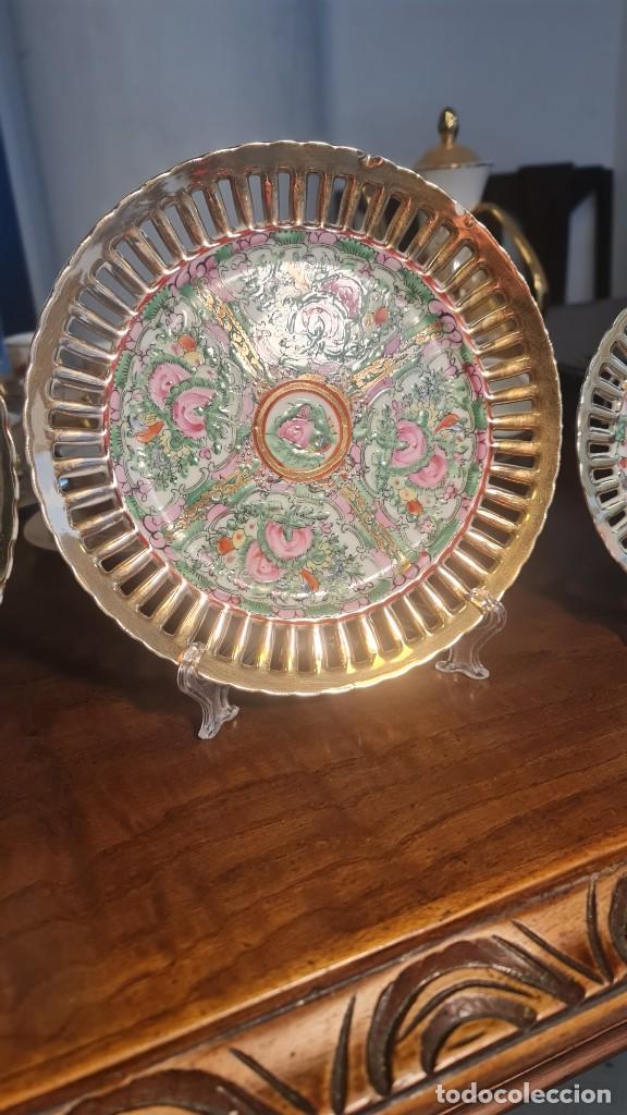Antig&uuml;edades: 3 Platos Macao de borde calado. - Foto 3