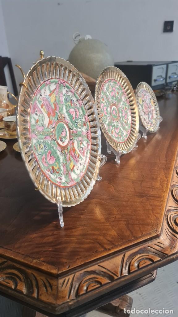 Antig&uuml;edades: 3 Platos Macao de borde calado. - Foto 5
