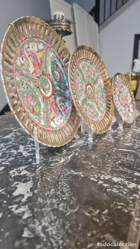 Antig&uuml;edades: 3 Platos Macao de borde calado. - Foto 1