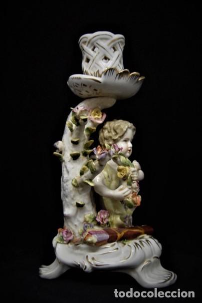 Antig&uuml;edades: Candelero de porcelana - Foto 4