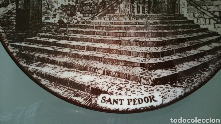 Antig&uuml;edades: Plato de cer&aacute;mica esmaltada de M. Marco. - Foto 3