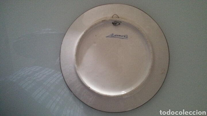Antig&uuml;edades: Plato de cer&aacute;mica esmaltada de M. Marco. - Foto 8