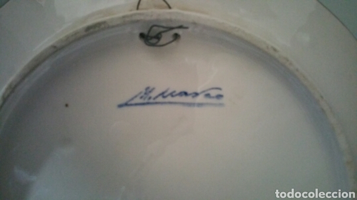 Antig&uuml;edades: Plato de cer&aacute;mica esmaltada de M. Marco. - Foto 9