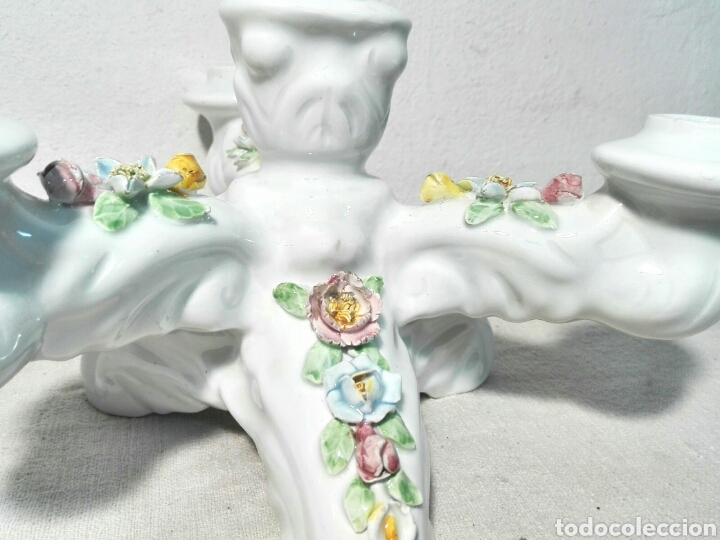 Antig&uuml;edades: CANDELABRO L&Aacute;MPARA MANISES - Foto 2