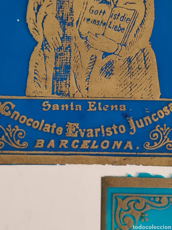 Antig&uuml;edades: 5 Estampas Religiosas de Celuloide publicidad Chocolate Evaristo Juncosa - Cromos - Foto 3