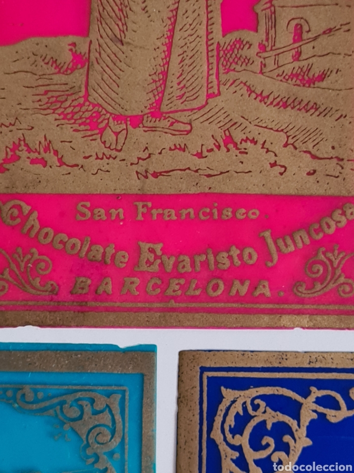 Antig&uuml;edades: 5 Estampas Religiosas de Celuloide publicidad Chocolate Evaristo Juncosa - Cromos - Foto 5