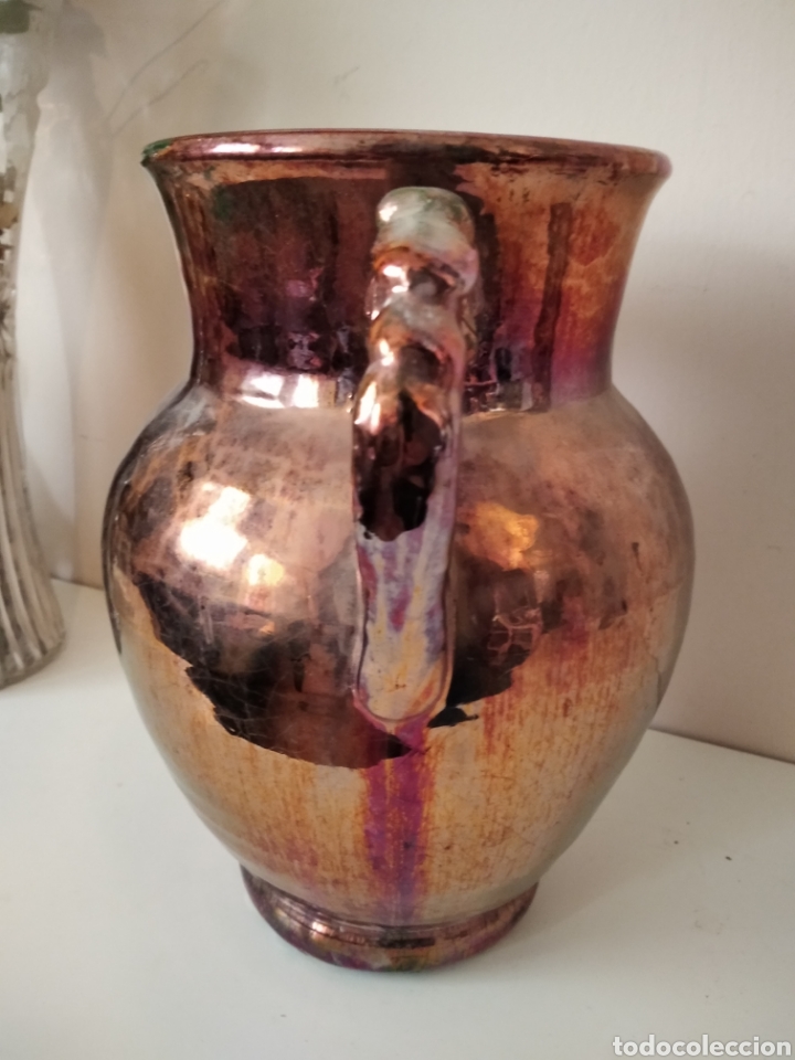 Antig&uuml;edades: JARRA DE REFLEJ&Oacute; S.XIX TRIANA 23 CM - Foto 3