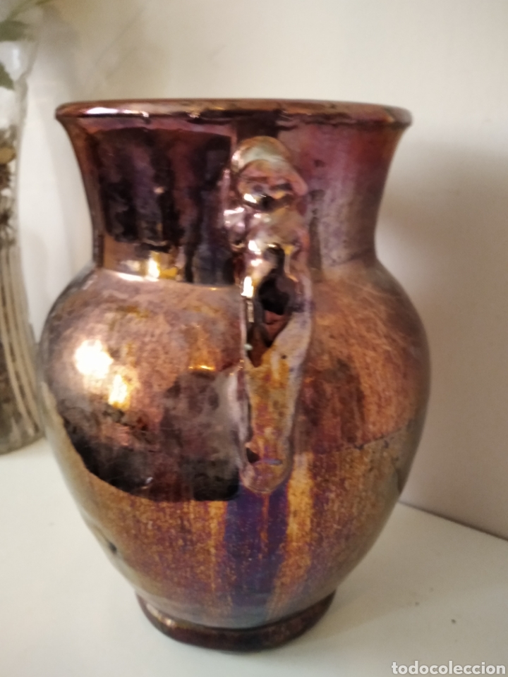 Antig&uuml;edades: JARRA DE REFLEJ&Oacute; S.XIX TRIANA 23 CM - Foto 5