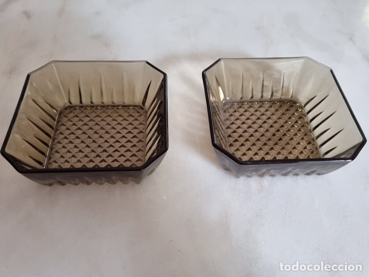 Antiguidades: Recipientes. Bandejas de cristal. Lever. France.