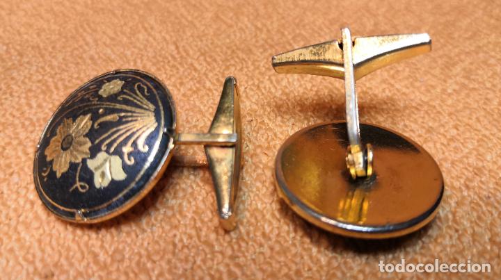 Antig&uuml;edades: GEMELOS DE DAMASQUINADO TOLEDANO - Foto 3