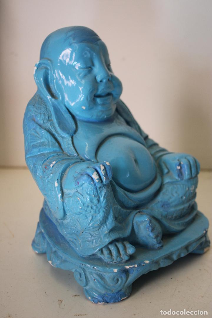 Antig&uuml;edades: figura buda de la suerte azul - Foto 3
