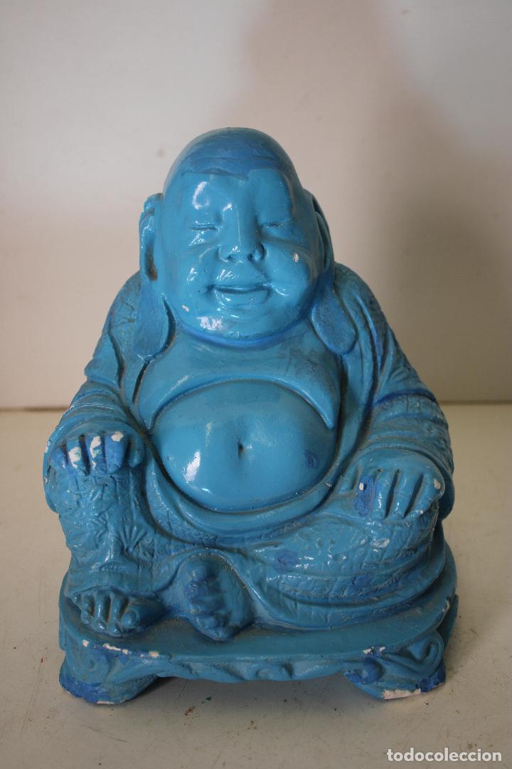 Antig&uuml;edades: figura buda de la suerte azul - Foto 1