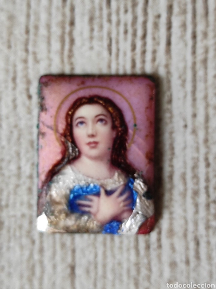 Antig&uuml;edades: Esmalte Inmaculada antiguo XIX - Foto 1