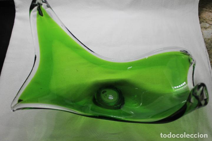 Antig&uuml;edades: CENTRO DE MESA EN CRISTA DE MURANO VERDE - Foto 5