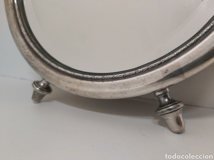 Antig&uuml;edades: Espejo tocador plata y nogal - Foto 3