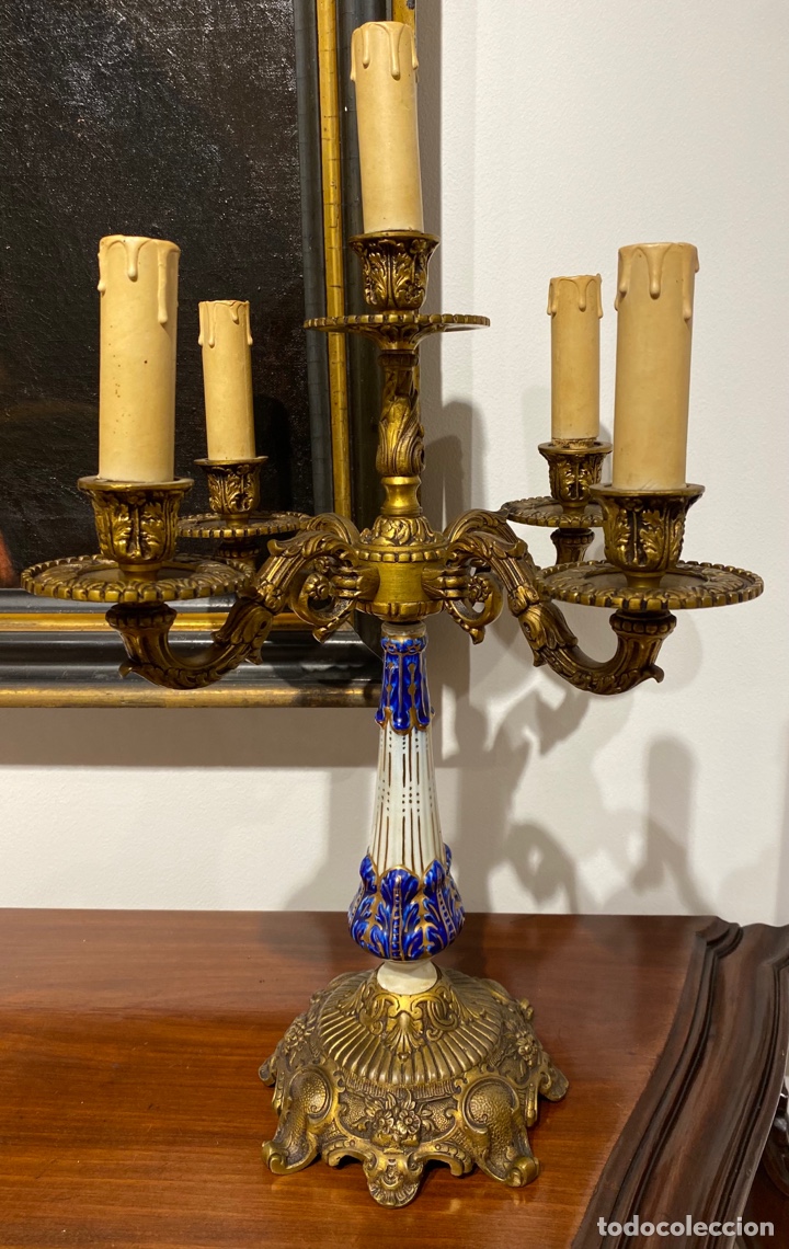 Antig&uuml;edades: Pareja de candelabros - Foto 2