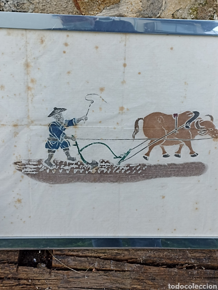 Antig&uuml;edades: Xiografia China sobre papel de arroz.