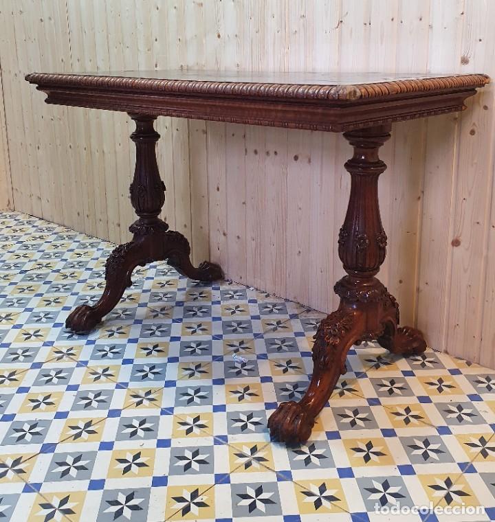 Antig&uuml;edades: MESA ESCRITORIO CAOBA Y PIEL - Foto 3