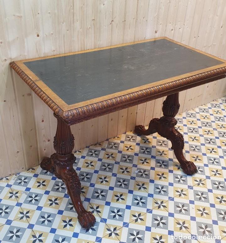 Antig&uuml;edades: MESA ESCRITORIO CAOBA Y PIEL - Foto 5