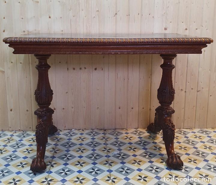Antig&uuml;edades: MESA ESCRITORIO CAOBA Y PIEL - Foto 6