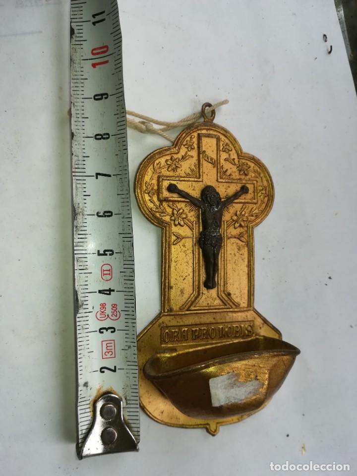 Antig&uuml;edades: BENDITERA / METALICA ESTAMPADA / 8 CM / CAL706 - Foto 4