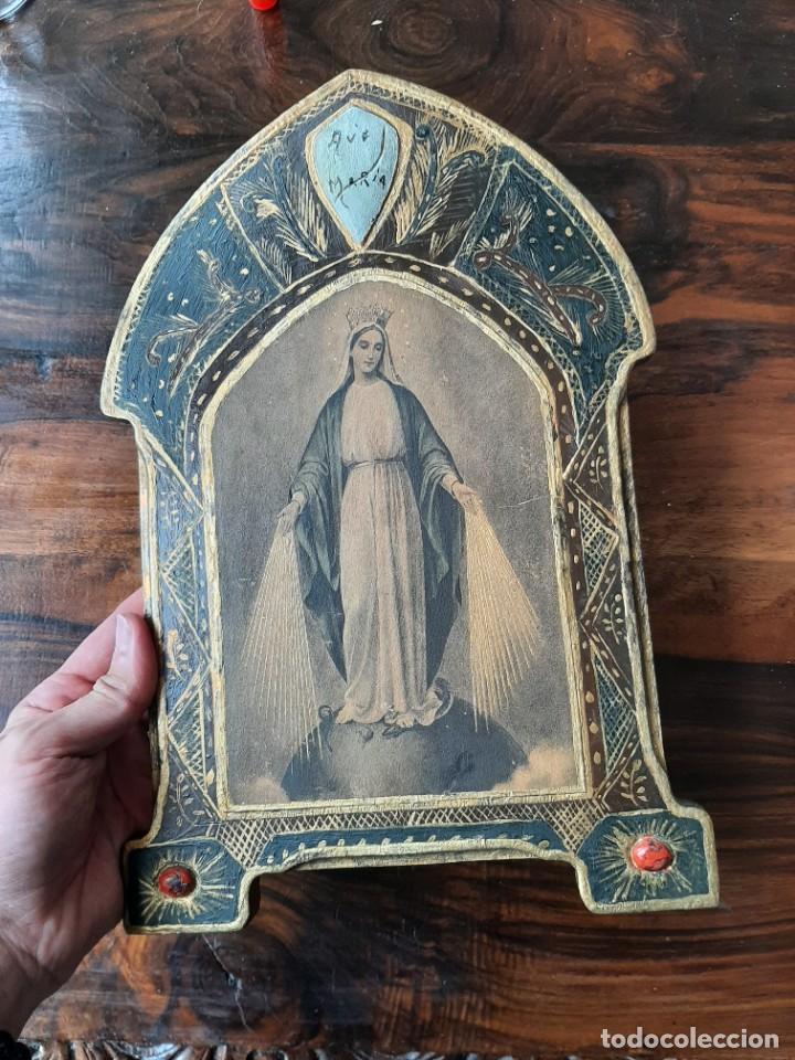 Antig&uuml;edades: Cuadro de la virgen de la medalla milagrosa - Foto 3