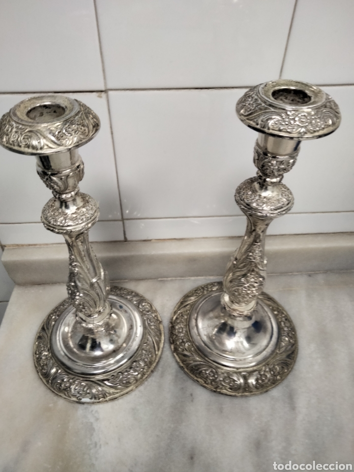 Antig&uuml;edades: CANDELEROS DE ALPACAR - Foto 2