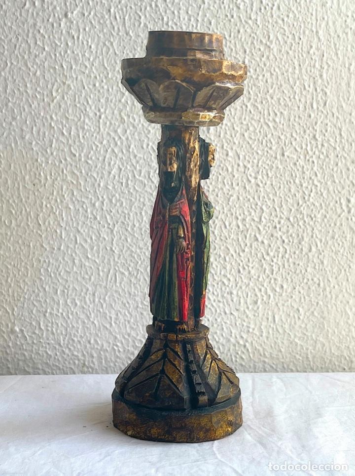 Antiguidades: candelabro . madera .