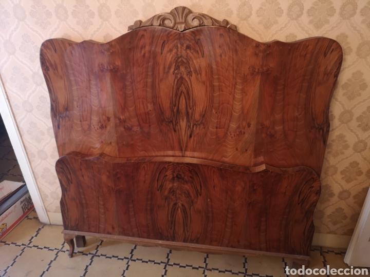 Antig&uuml;edades: Cabecero y pie cama madera - Foto 2