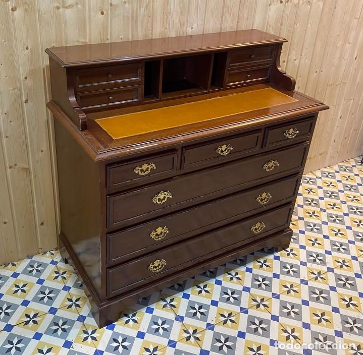 Antig&uuml;edades: COMODA ESCRITORIO DE CAOBA - Foto 2