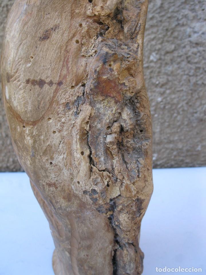 Antig&uuml;edades: FIGURA DE MADERA TALLADA EN UN TRONCO. - Foto 7