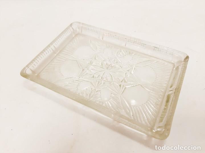 Antig&uuml;edades: Bandeja de baratija de tocador, placa de vidrio rectangular - Foto 4