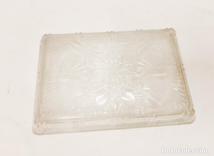 Antig&uuml;edades: Bandeja de baratija de tocador, placa de vidrio rectangular - Foto 5