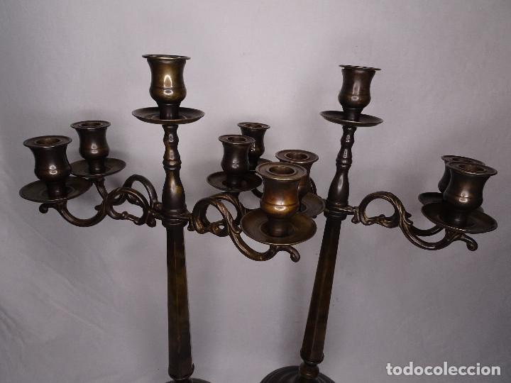 Antig&uuml;edades: Candelabro Art Deco en bronce (2 piezas) - Foto 5