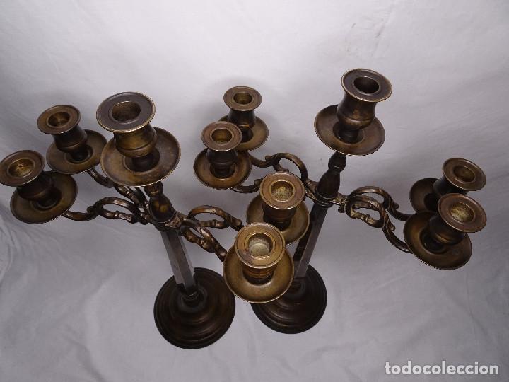 Antig&uuml;edades: Candelabro Art Deco en bronce (2 piezas) - Foto 6