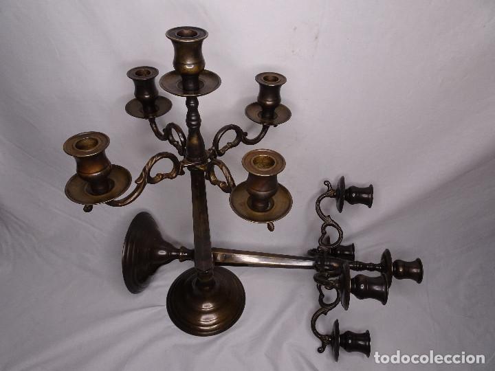 Antig&uuml;edades: Candelabro Art Deco en bronce (2 piezas) - Foto 8
