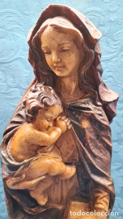 Antig&uuml;edades: VIRGEN CON NI&Ntilde;O EN BRAZOS Y LIBRO EN LAS MANOS - Foto 2