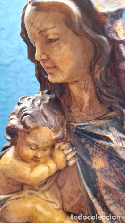Antig&uuml;edades: VIRGEN CON NI&Ntilde;O EN BRAZOS Y LIBRO EN LAS MANOS - Foto 3