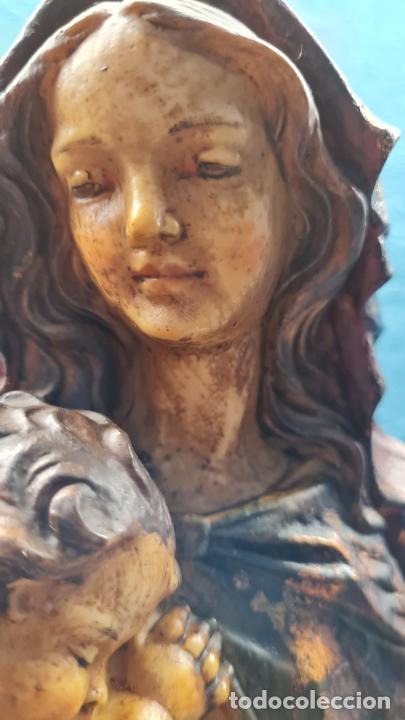 Antig&uuml;edades: VIRGEN CON NI&Ntilde;O EN BRAZOS Y LIBRO EN LAS MANOS - Foto 4