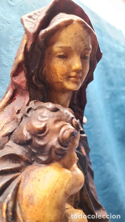 Antig&uuml;edades: VIRGEN CON NI&Ntilde;O EN BRAZOS Y LIBRO EN LAS MANOS - Foto 5