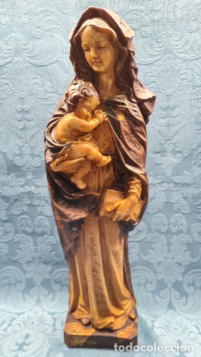 Antig&uuml;edades: VIRGEN CON NI&Ntilde;O EN BRAZOS Y LIBRO EN LAS MANOS - Foto 1