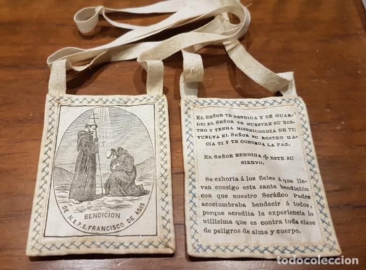 Antig&uuml;edades: ANTIGUO ESCAPULARIO DE LA BENDICI&Oacute;N DE SAN FRANCISCO - Foto 1