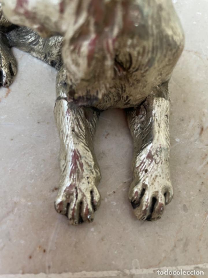 Antig&uuml;edades: PERRO DE METAL PLATEADO - Foto 5