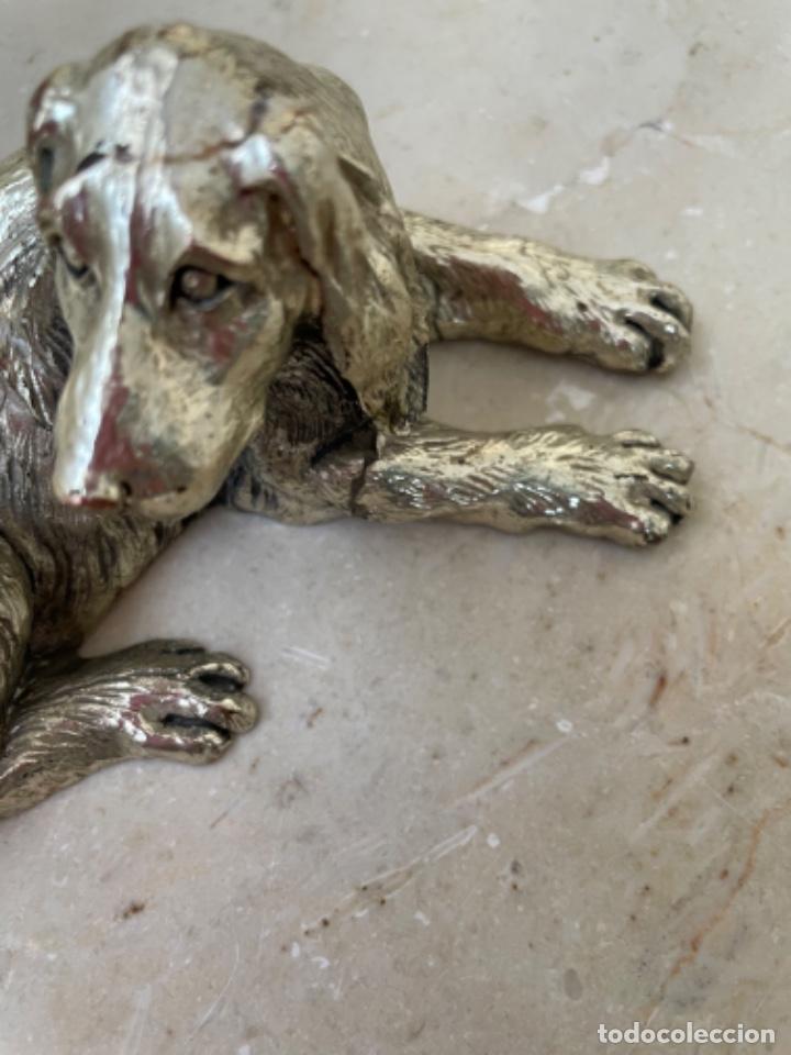 Antig&uuml;edades: PERRO DE METAL PLATEADO - Foto 6