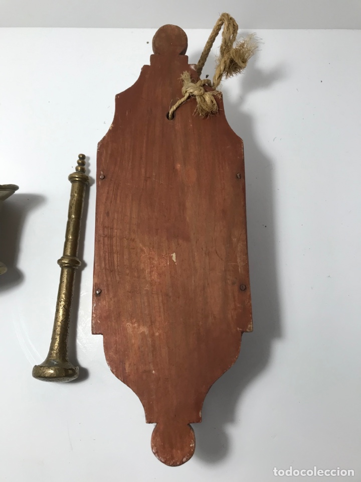 Antig&uuml;edades: Mortero de bronze con soporte - Foto 5