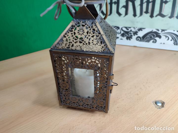 Antig&uuml;edades: FAROL PORTAVELAS MUY BOTITO - Foto 3