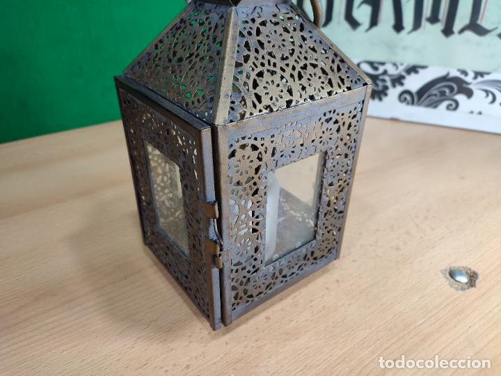 Antig&uuml;edades: FAROL PORTAVELAS MUY BOTITO - Foto 4