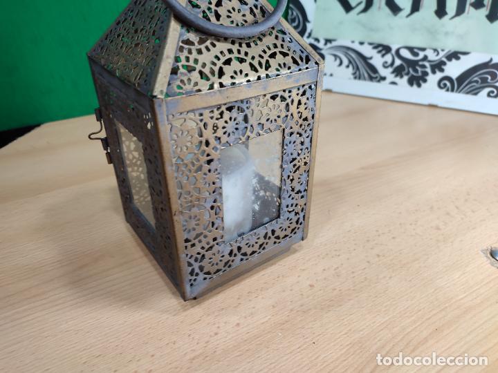 Antig&uuml;edades: FAROL PORTAVELAS MUY BOTITO - Foto 5
